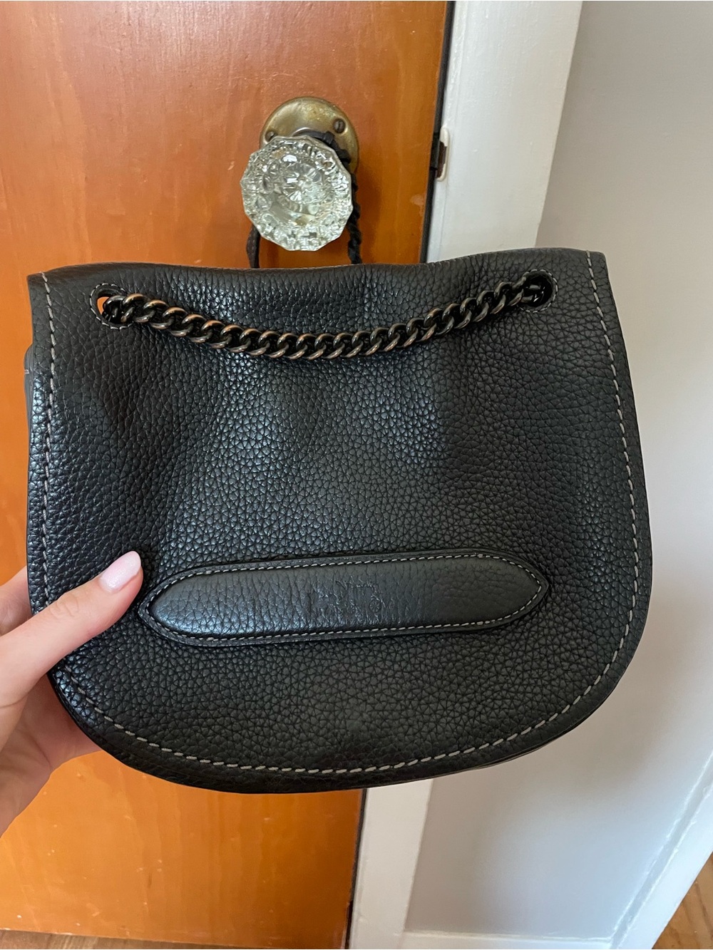 Coach Shadow Crossbody Pebbled Leather in black
